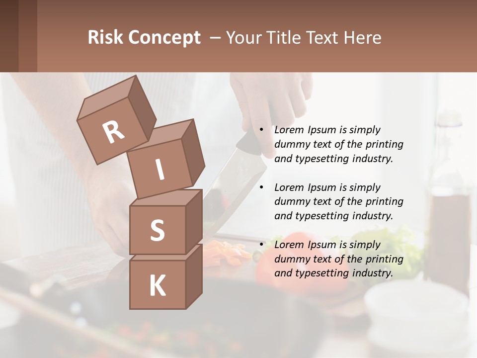 A Person Cutting Vegetables With A Knife On A Cutting Board PowerPoint Template