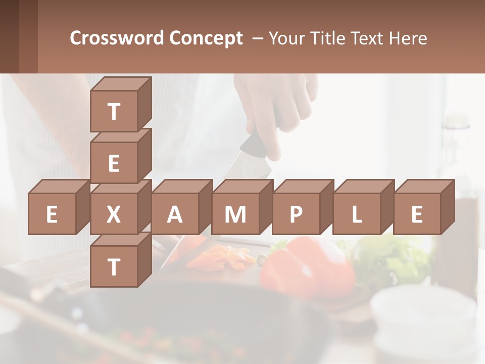 A Person Cutting Vegetables With A Knife On A Cutting Board PowerPoint Template