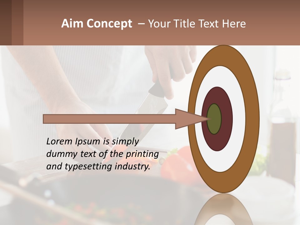 A Person Cutting Vegetables With A Knife On A Cutting Board PowerPoint Template