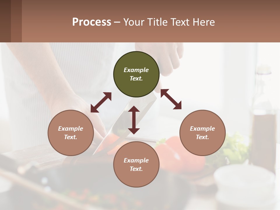 A Person Cutting Vegetables With A Knife On A Cutting Board PowerPoint Template
