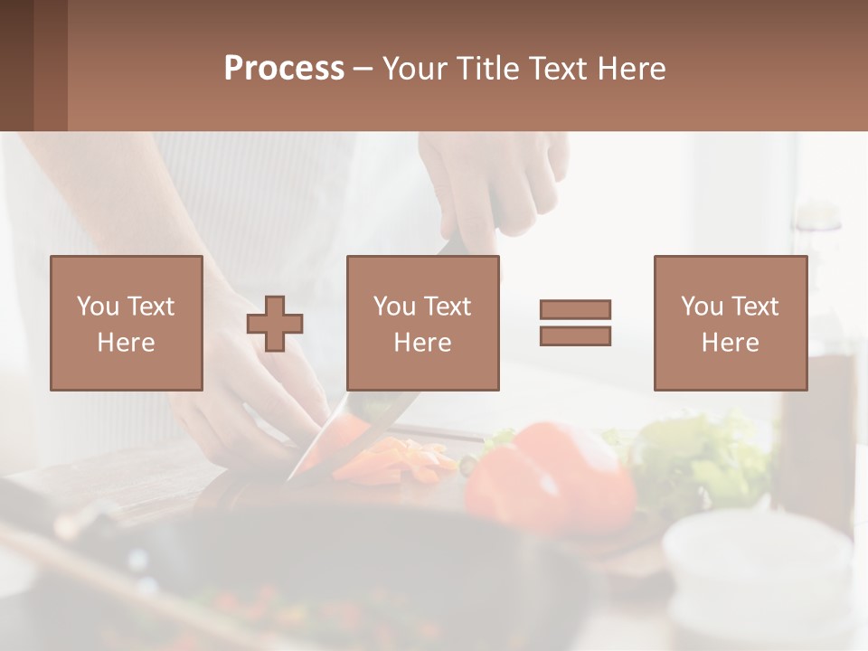 A Person Cutting Vegetables With A Knife On A Cutting Board PowerPoint Template