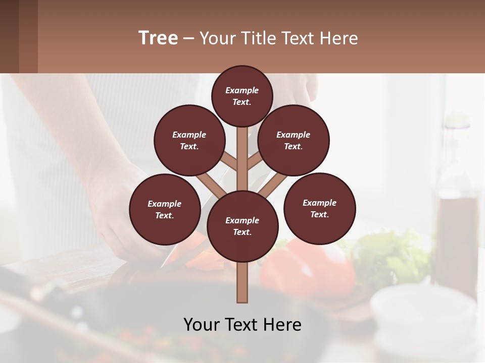 A Person Cutting Vegetables With A Knife On A Cutting Board PowerPoint Template