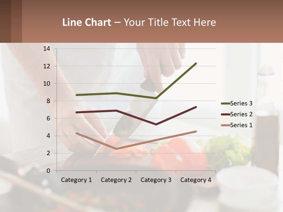 A Person Cutting Vegetables With A Knife On A Cutting Board PowerPoint Template
