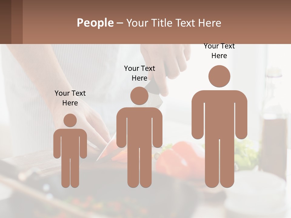 A Person Cutting Vegetables With A Knife On A Cutting Board PowerPoint Template