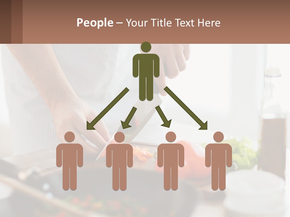 A Person Cutting Vegetables With A Knife On A Cutting Board PowerPoint Template