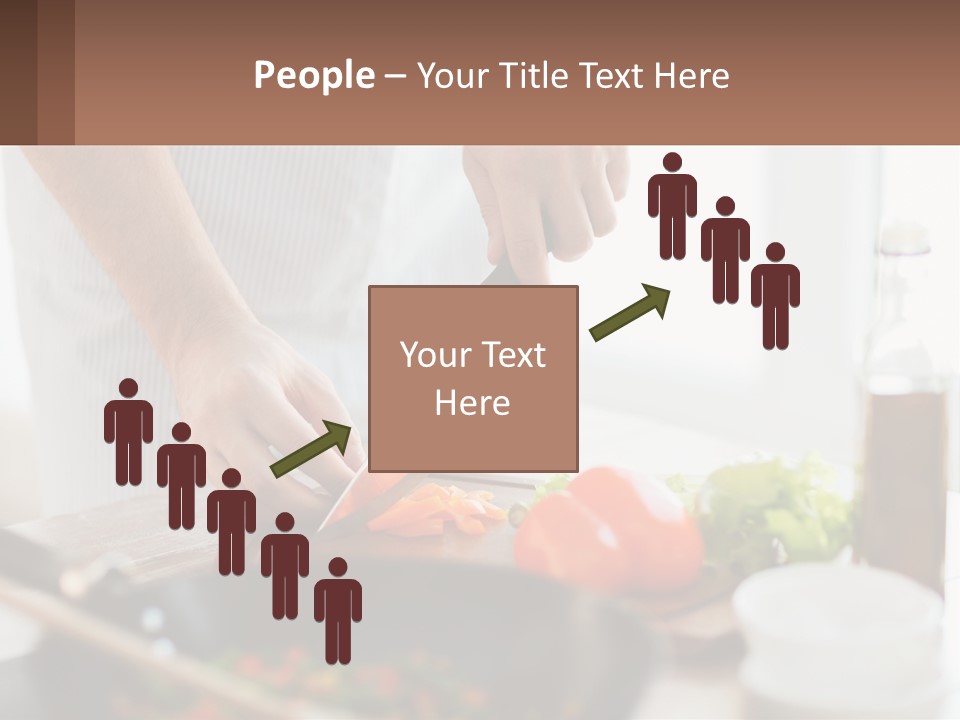 A Person Cutting Vegetables With A Knife On A Cutting Board PowerPoint Template
