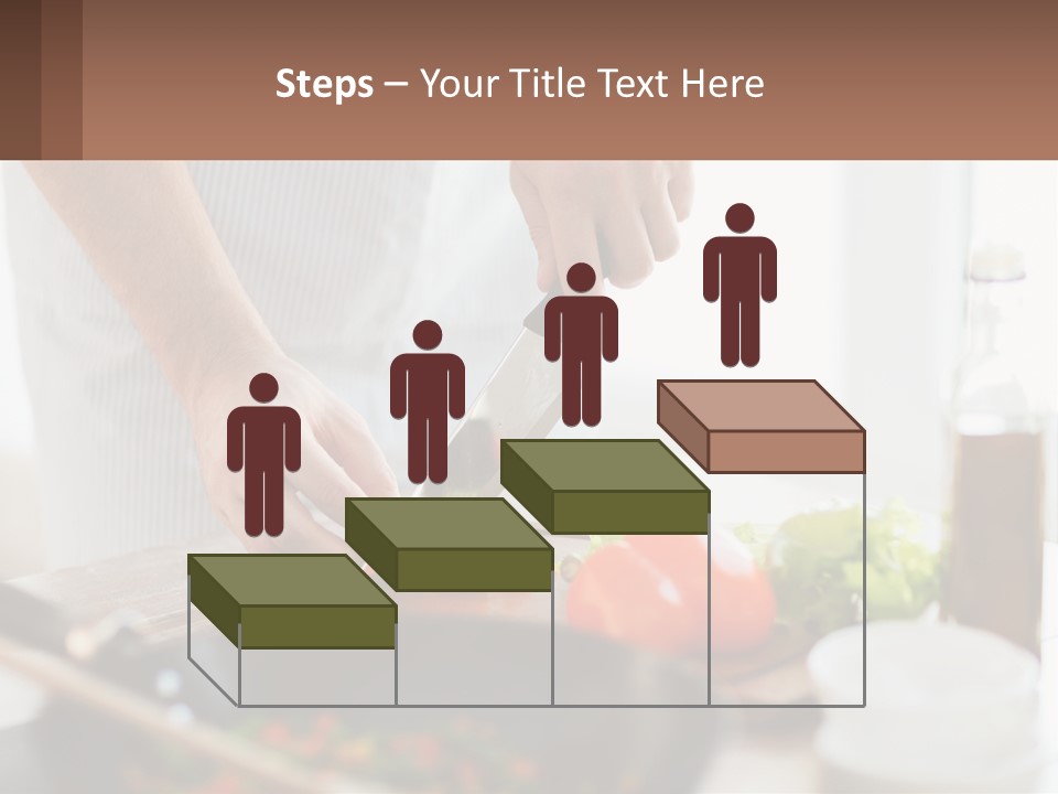 A Person Cutting Vegetables With A Knife On A Cutting Board PowerPoint Template