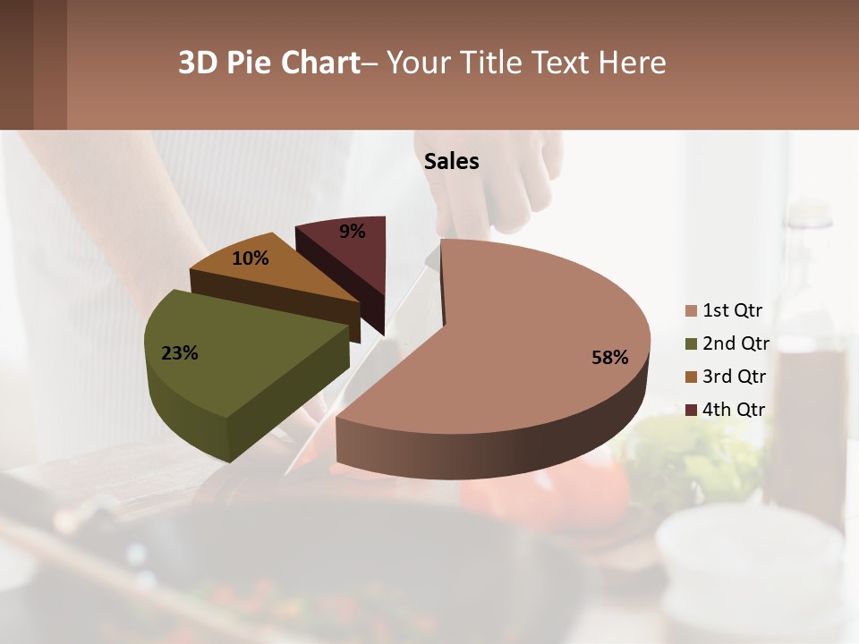 A Person Cutting Vegetables With A Knife On A Cutting Board PowerPoint Template