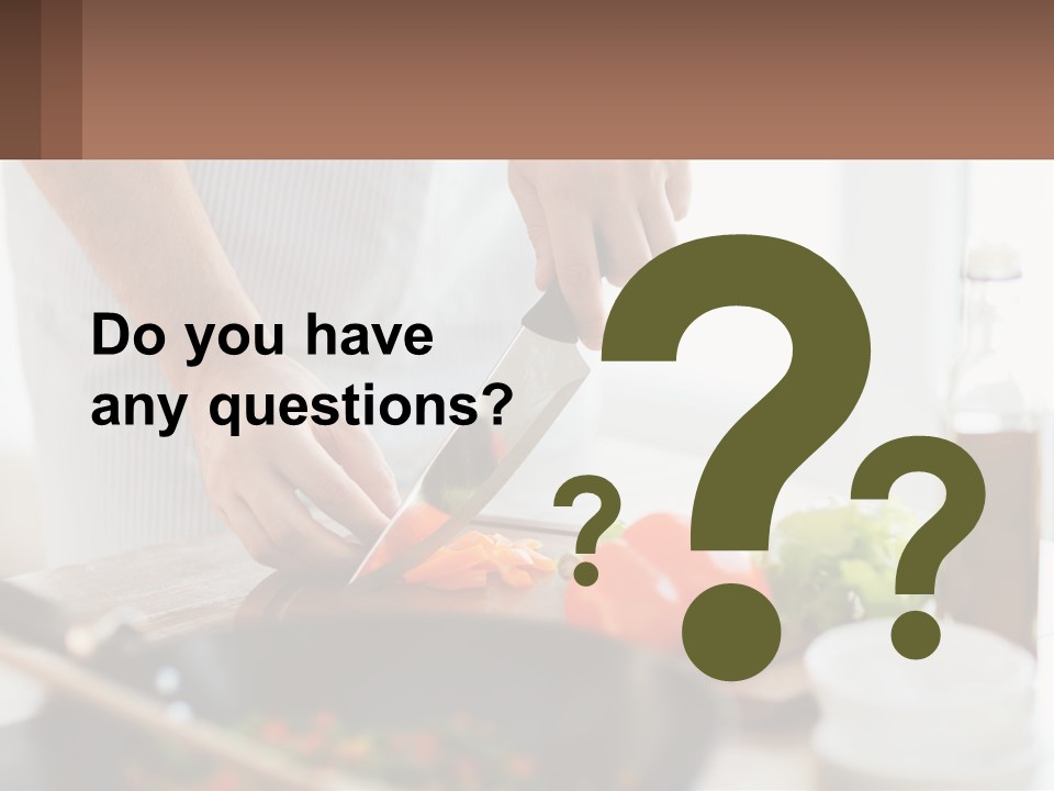 A Person Cutting Vegetables With A Knife On A Cutting Board PowerPoint Template