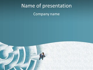A Man Sitting In The Middle Of A Maze Powerpoint Presentation PowerPoint Template