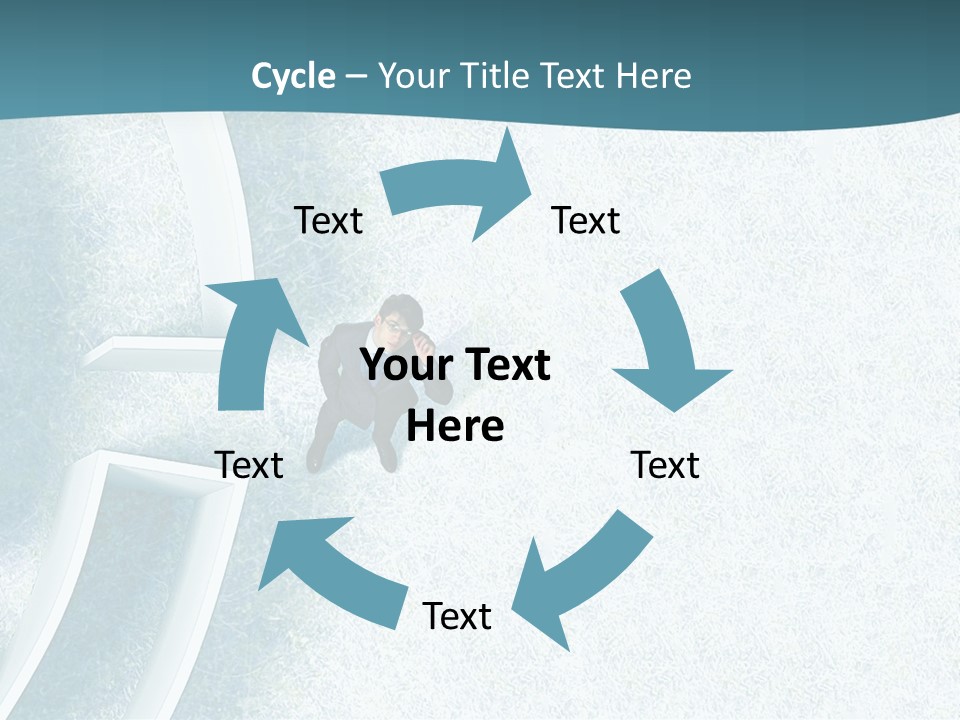 A Man Sitting In The Middle Of A Maze Powerpoint Presentation PowerPoint Template