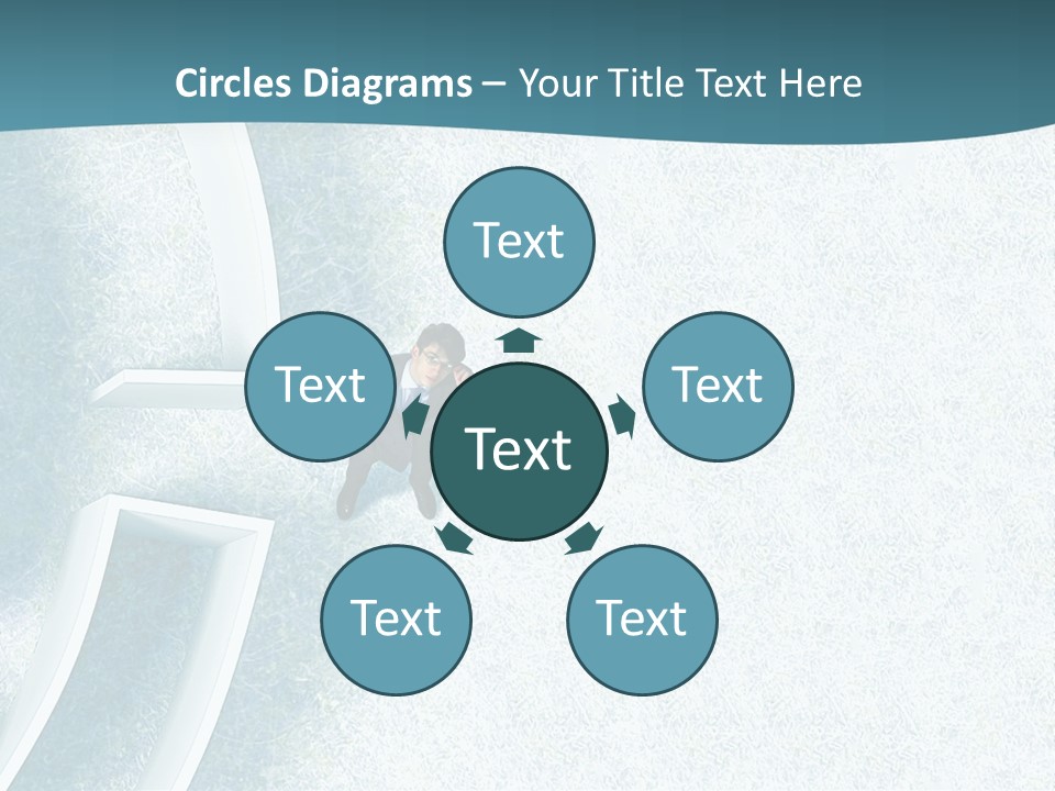 A Man Sitting In The Middle Of A Maze Powerpoint Presentation PowerPoint Template