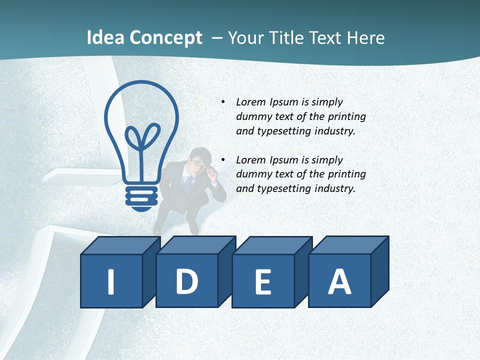 A Man Sitting In The Middle Of A Maze Powerpoint Presentation PowerPoint Template