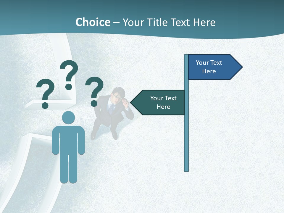 A Man Sitting In The Middle Of A Maze Powerpoint Presentation PowerPoint Template