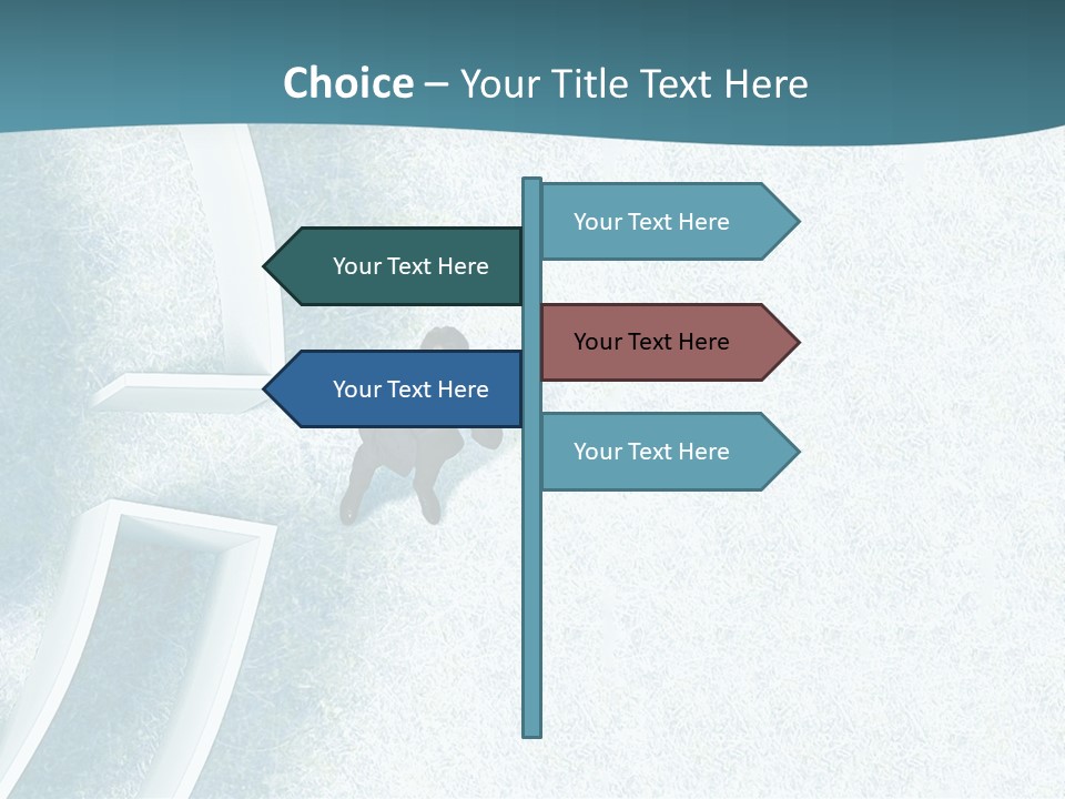 A Man Sitting In The Middle Of A Maze Powerpoint Presentation PowerPoint Template