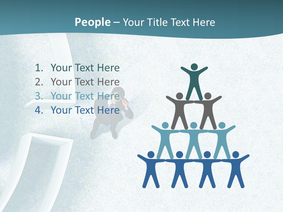 A Man Sitting In The Middle Of A Maze Powerpoint Presentation PowerPoint Template