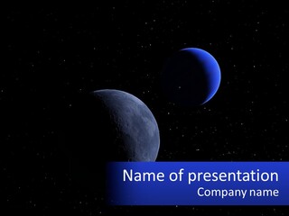 Two Planets In The Sky With Stars In The Background PowerPoint Template