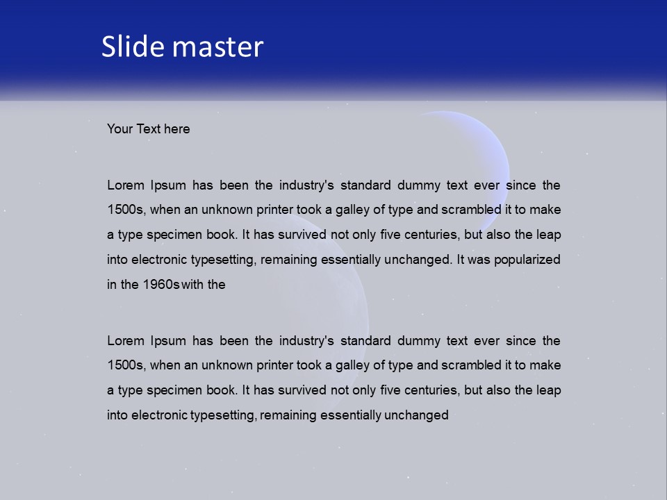 Two Planets In The Sky With Stars In The Background PowerPoint Template