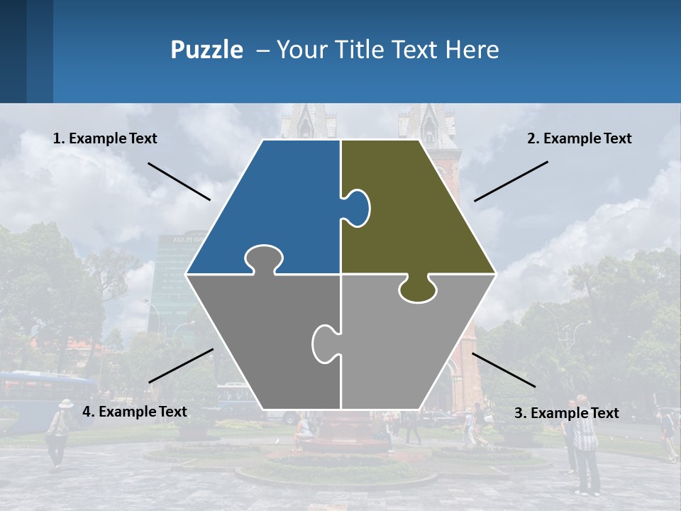 A Church With A Statue In Front Of It PowerPoint Template