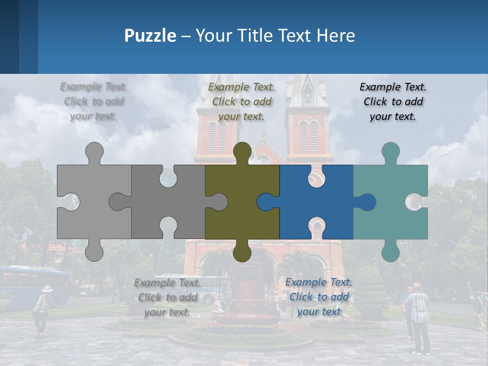 A Church With A Statue In Front Of It PowerPoint Template