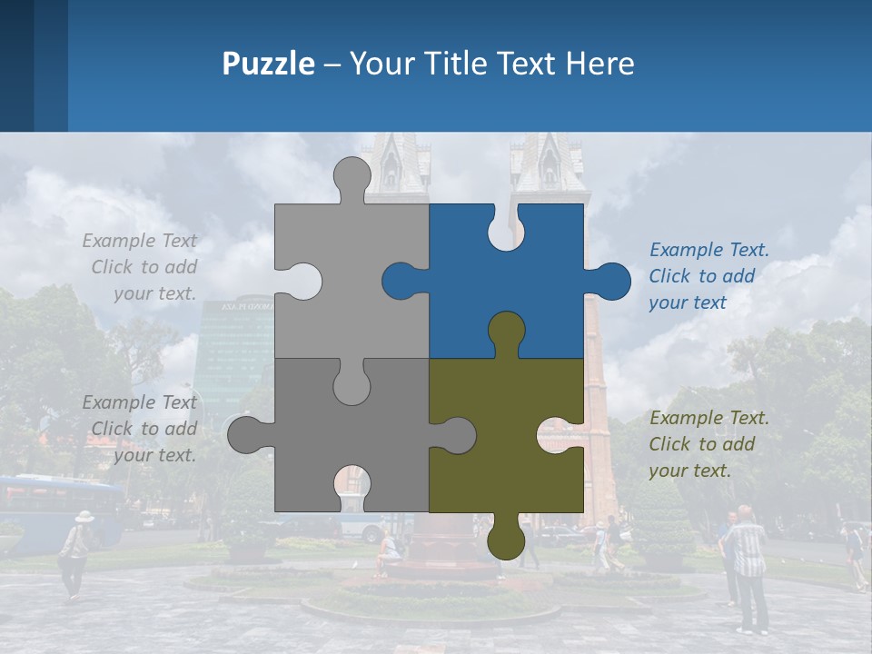 A Church With A Statue In Front Of It PowerPoint Template