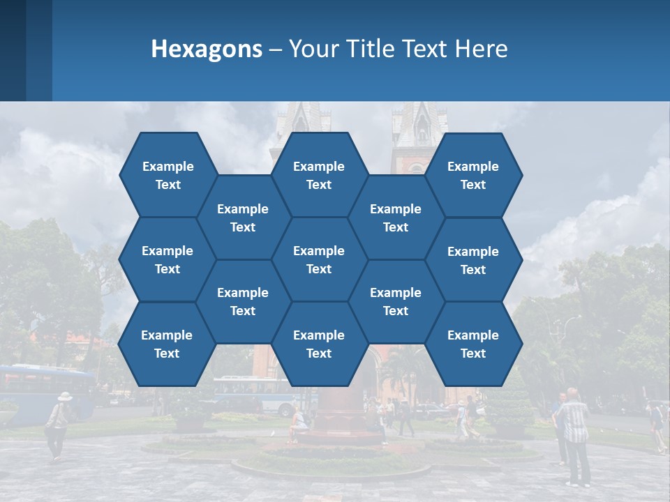 A Church With A Statue In Front Of It PowerPoint Template