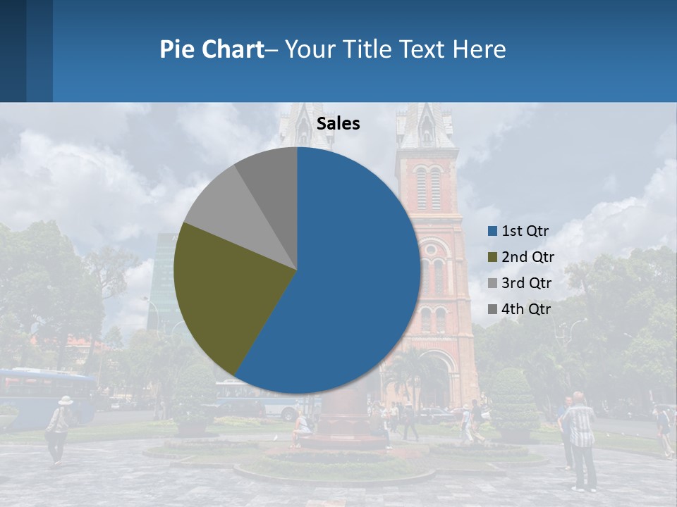 A Church With A Statue In Front Of It PowerPoint Template