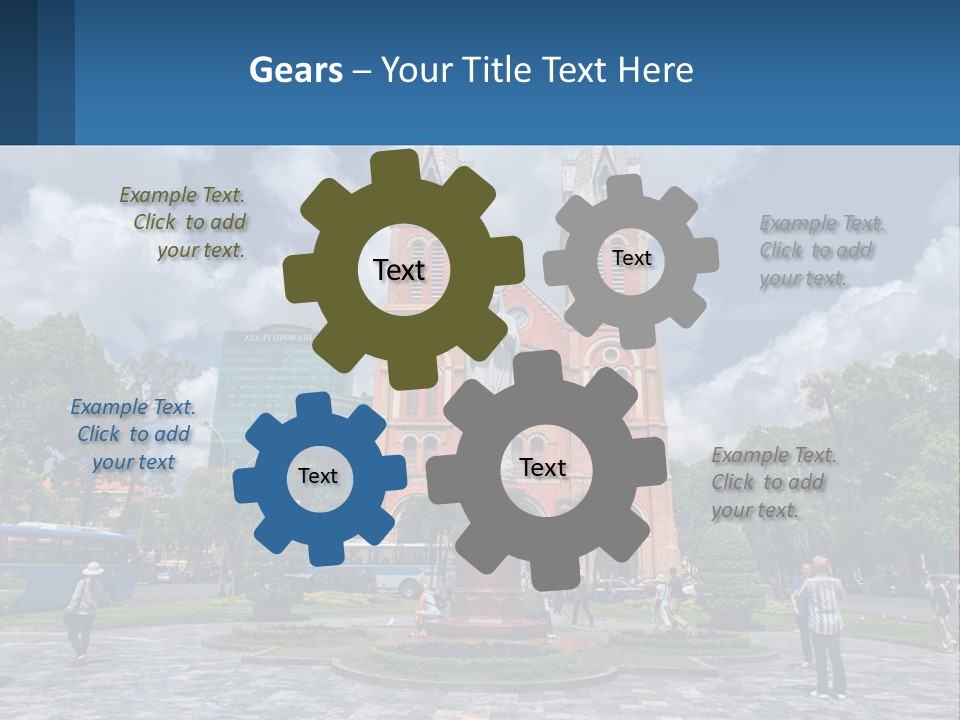 A Church With A Statue In Front Of It PowerPoint Template