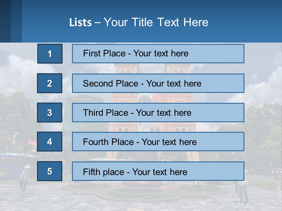 A Church With A Statue In Front Of It PowerPoint Template