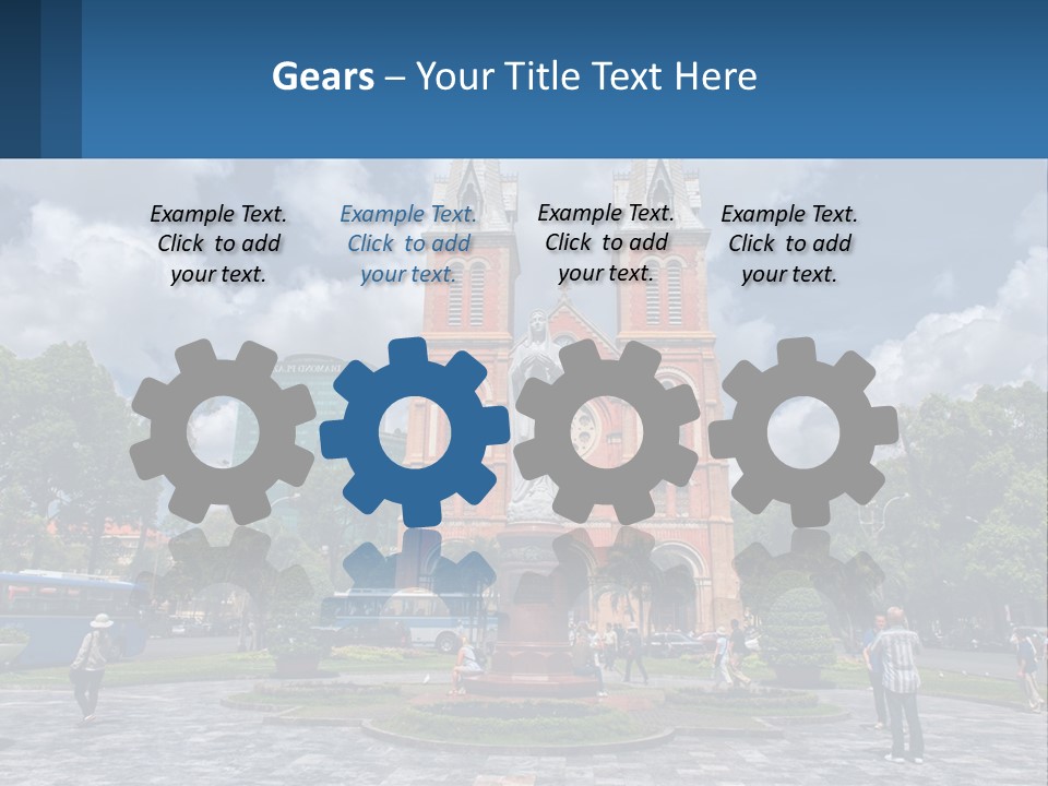 A Church With A Statue In Front Of It PowerPoint Template