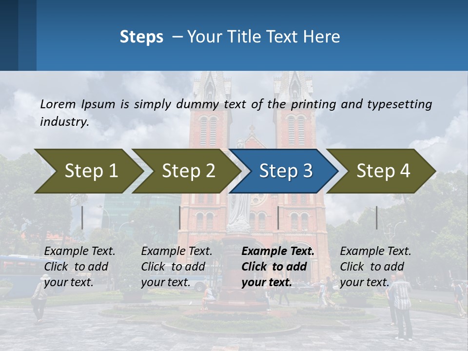 A Church With A Statue In Front Of It PowerPoint Template
