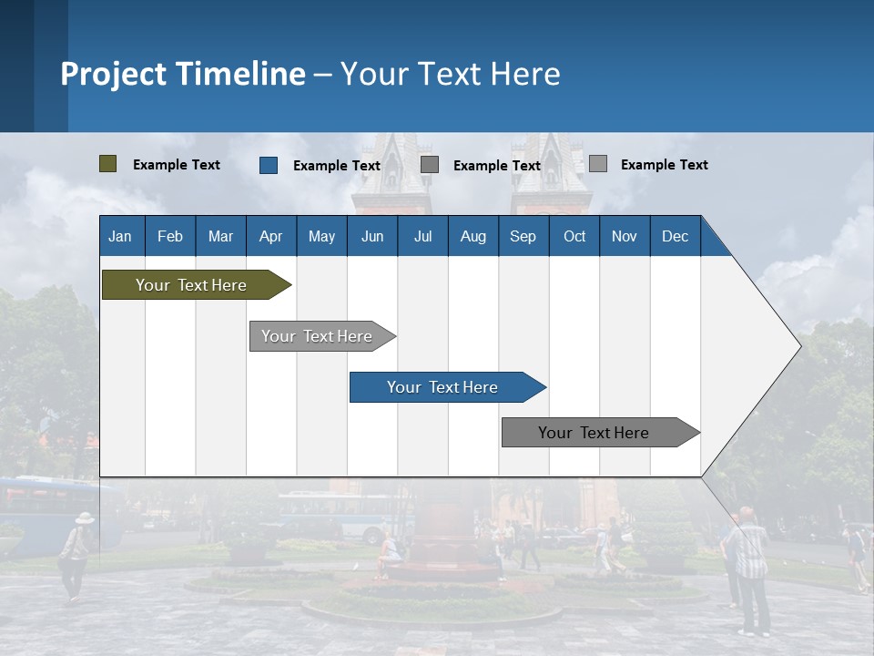 A Church With A Statue In Front Of It PowerPoint Template