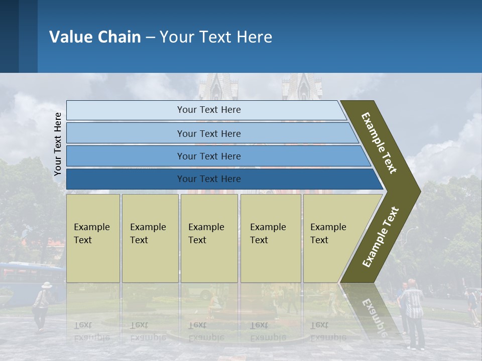 A Church With A Statue In Front Of It PowerPoint Template