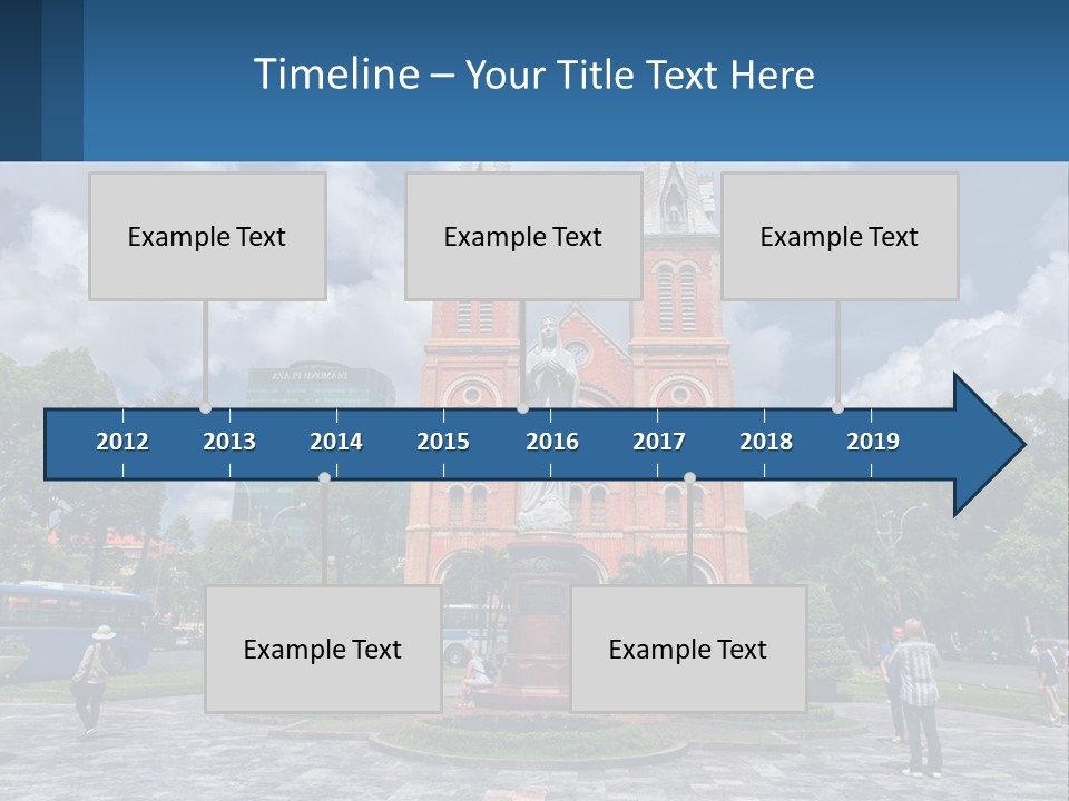 A Church With A Statue In Front Of It PowerPoint Template