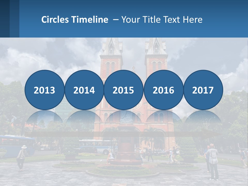 A Church With A Statue In Front Of It PowerPoint Template