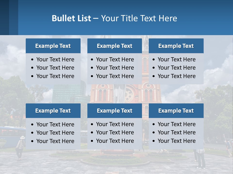 A Church With A Statue In Front Of It PowerPoint Template