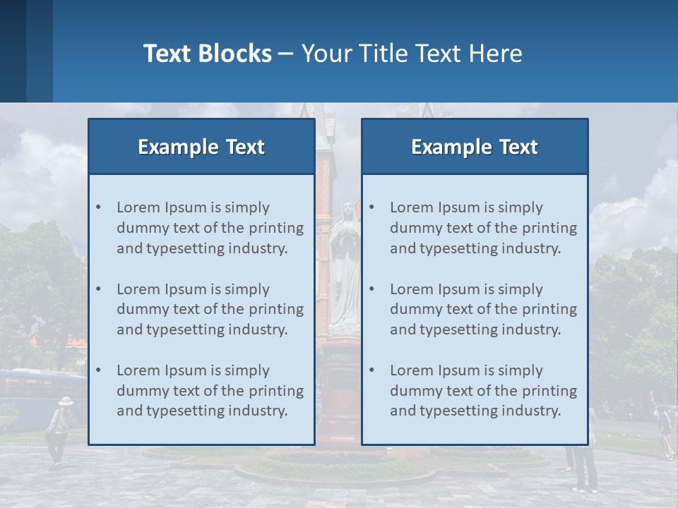 A Church With A Statue In Front Of It PowerPoint Template