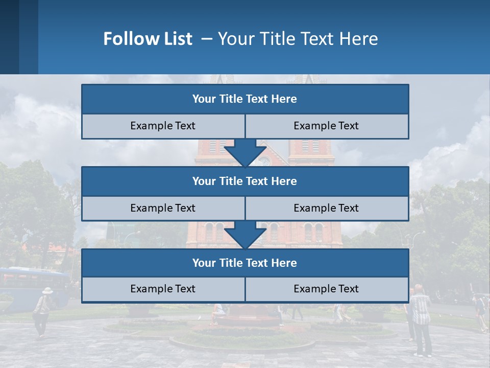 A Church With A Statue In Front Of It PowerPoint Template