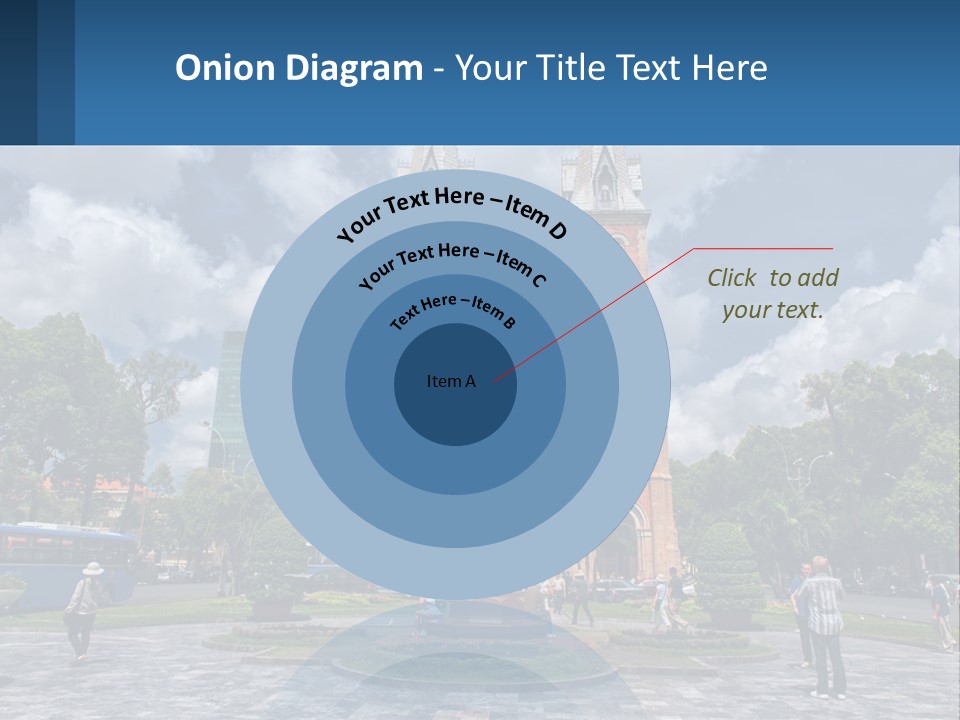 A Church With A Statue In Front Of It PowerPoint Template