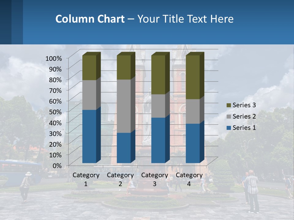 A Church With A Statue In Front Of It PowerPoint Template