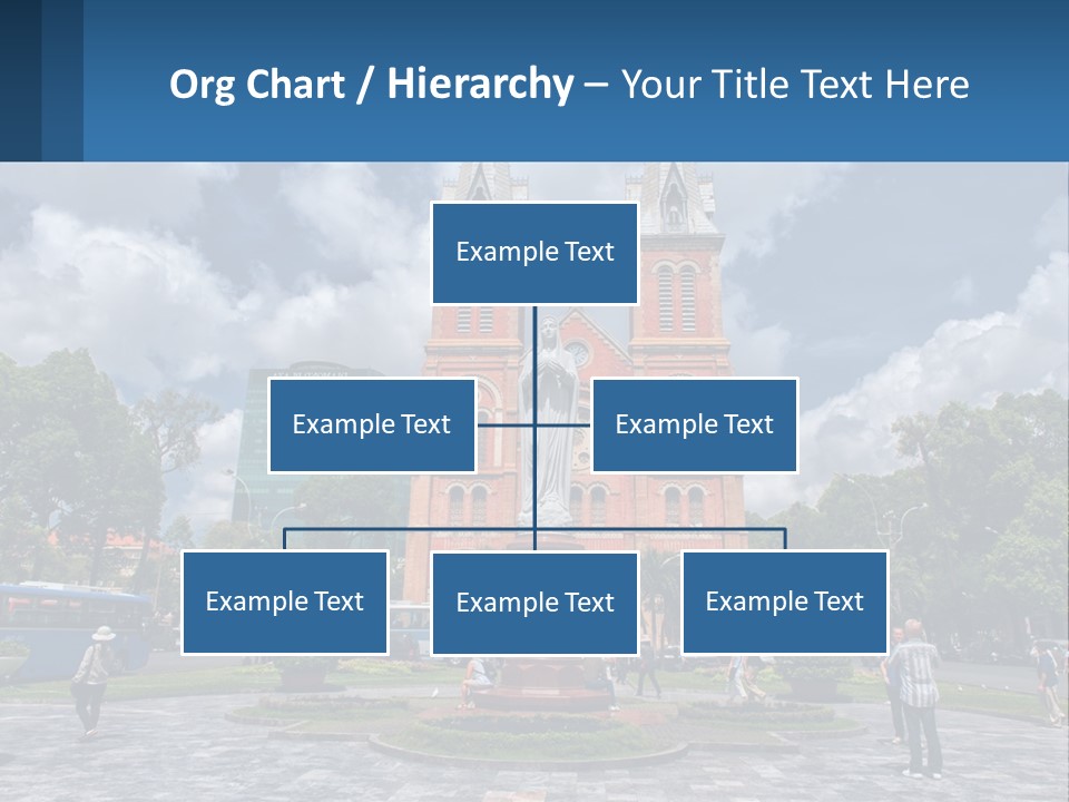 A Church With A Statue In Front Of It PowerPoint Template
