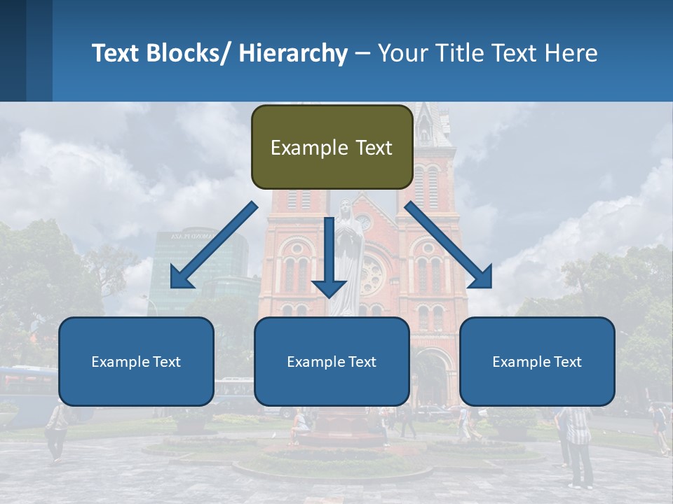 A Church With A Statue In Front Of It PowerPoint Template