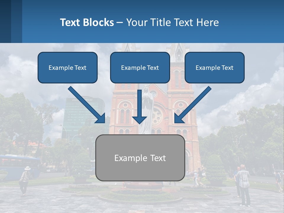A Church With A Statue In Front Of It PowerPoint Template