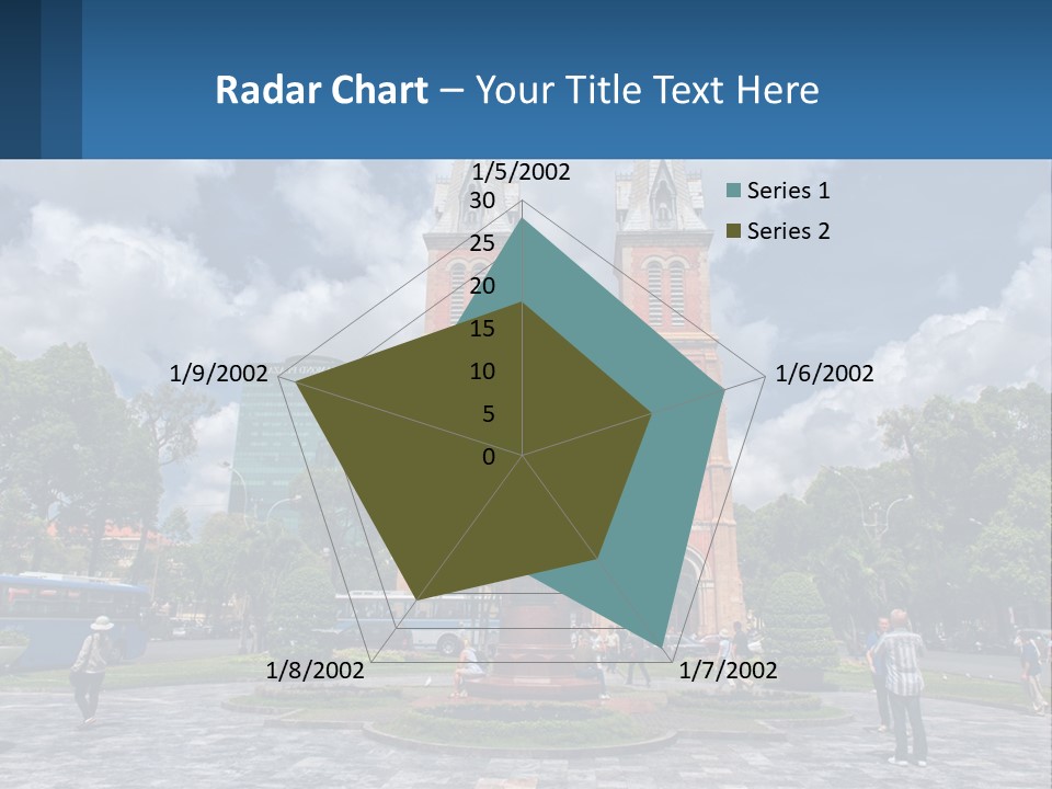 A Church With A Statue In Front Of It PowerPoint Template