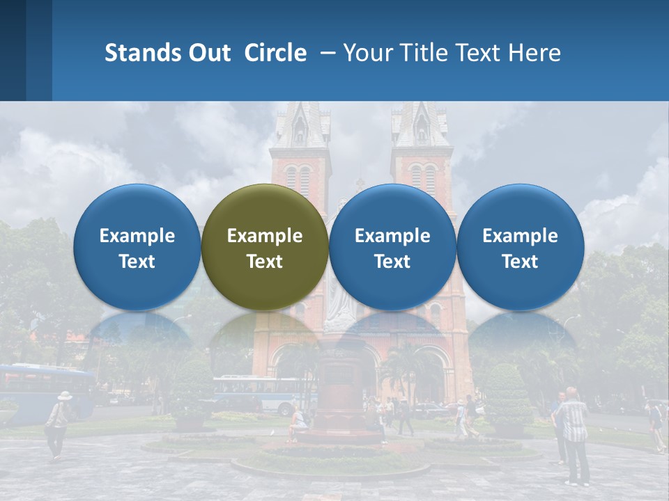 A Church With A Statue In Front Of It PowerPoint Template