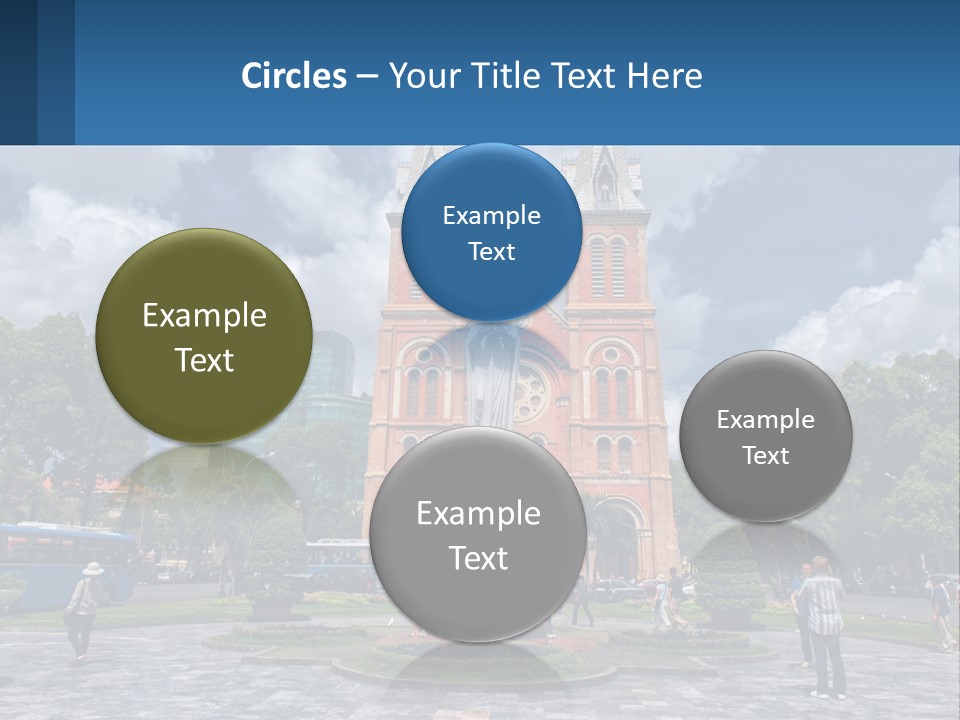 A Church With A Statue In Front Of It PowerPoint Template