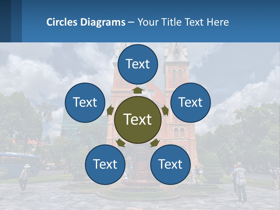 A Church With A Statue In Front Of It PowerPoint Template