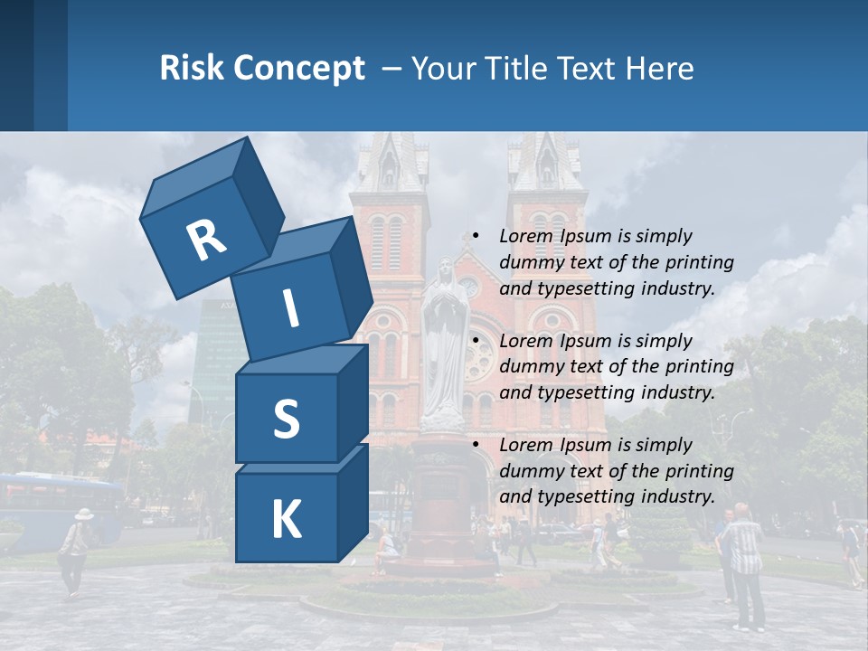 A Church With A Statue In Front Of It PowerPoint Template