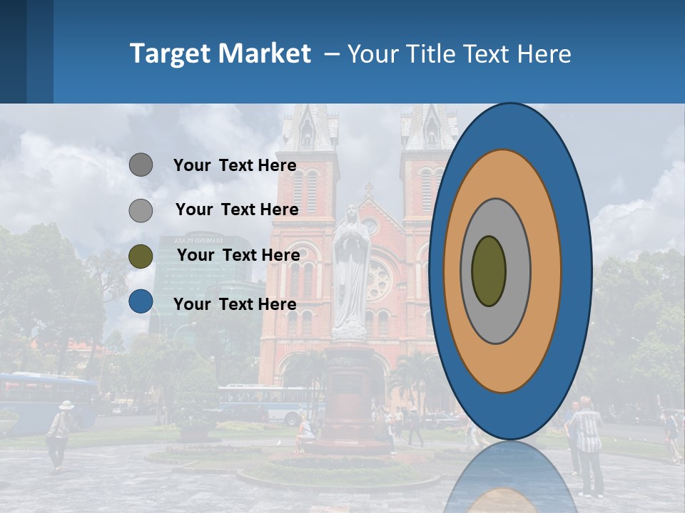 A Church With A Statue In Front Of It PowerPoint Template