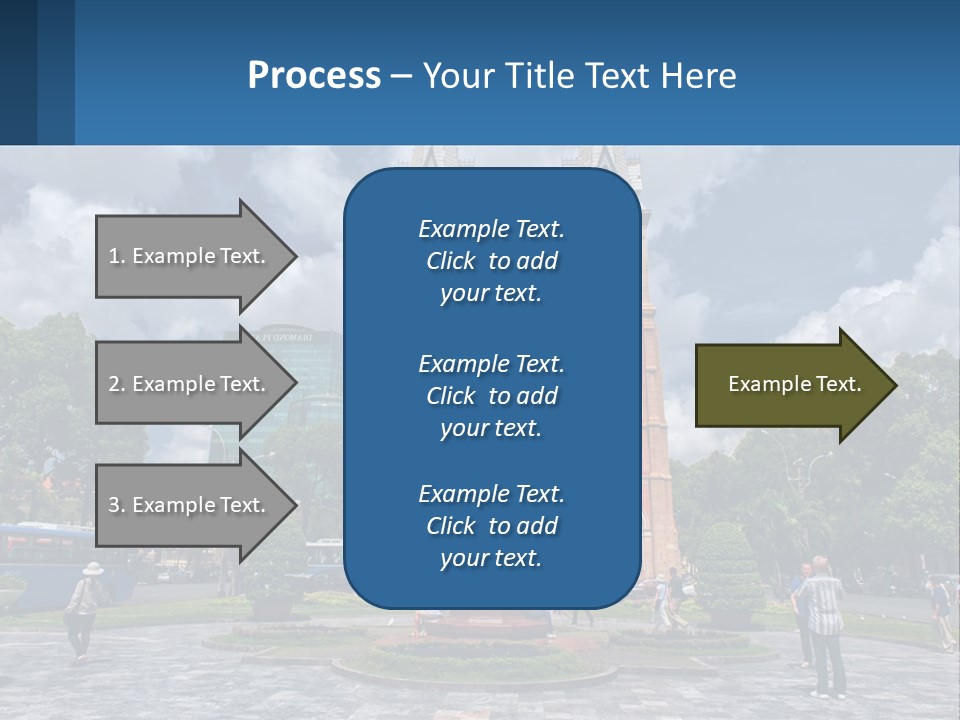 A Church With A Statue In Front Of It PowerPoint Template